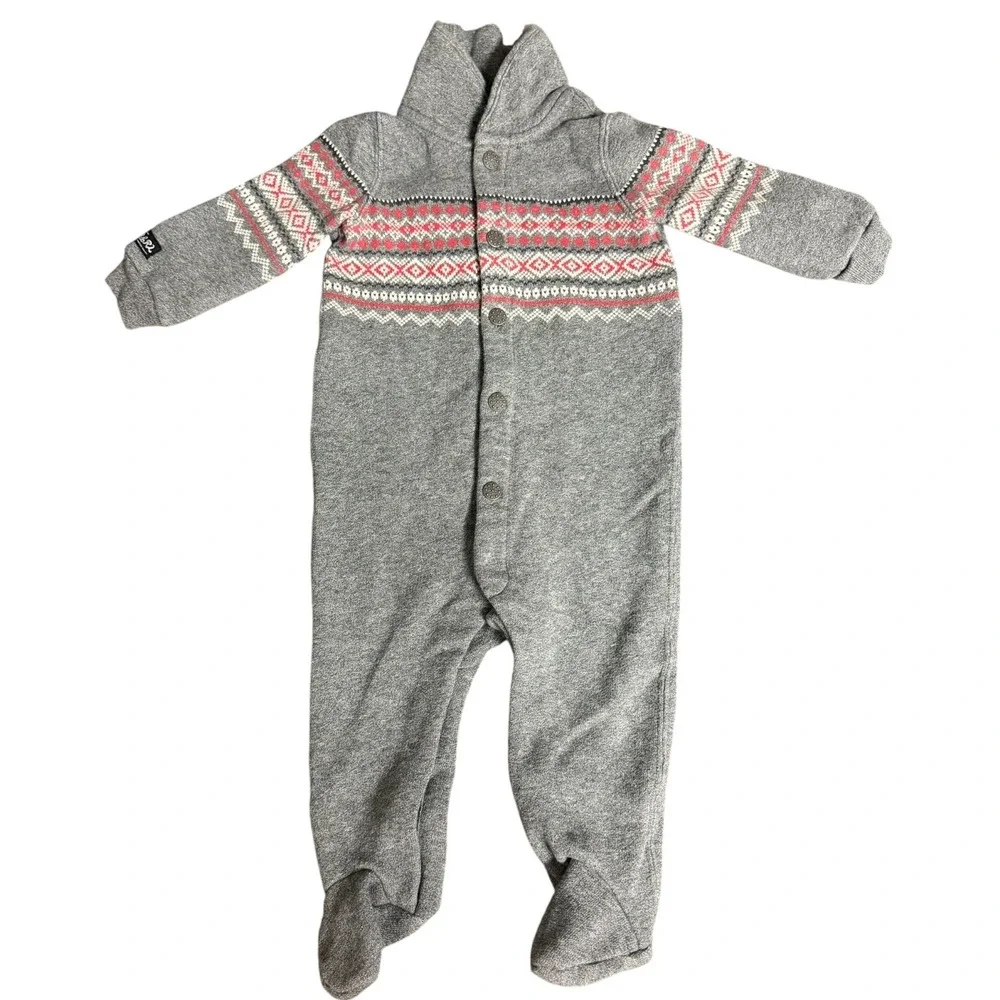 Polo Ralph Lauren Baby Boys Gray Fair Isle Footed Coverall Romper 6M